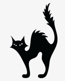 Cat Kitten Halloween Silhouette Clip Art - Silhouette Halloween Cat Clipart, HD Png Download, Free Download