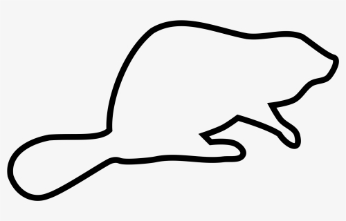 Line Art,area,monochrome Photography - Outline Of A Beaver, HD Png Download, Free Download