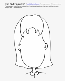 Cut And Paste Girl Face Activity - Cartoon, HD Png Download, Free Download