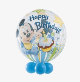 Disney Mickey Mouse 1st Birthday Bubble Balloon - Baby Mickey Happy Birthday, HD Png Download, Free Download