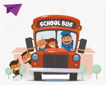 Driver Vector Bus - School Bus Driver Cartoon, HD Png Download, Free Download