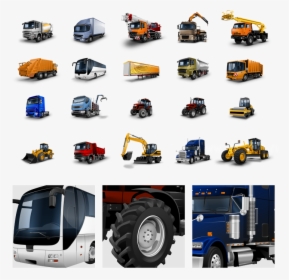 Truck, Bus, Tractor Icons - Icon, HD Png Download, Free Download