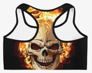 Ghost Rider Sports Bra - Fire Skull Logo Ghost Rider, HD Png Download, Free Download