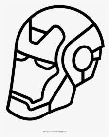 Iron Man Mask Coloring Page - Ironman Blanco Y Negro, HD Png Download, Free Download