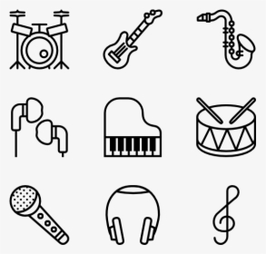 Music Collection - Music Vector Icon Set Png, Transparent Png, Free Download