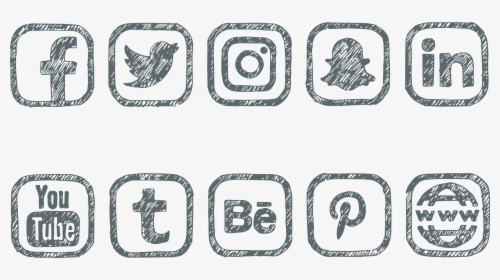Hand Drawn Social Media Icons Vector, HD Png Download, Free Download