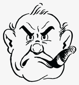 People Clipart Retro Grumpy - Gruff Man Clipart, HD Png Download, Free Download