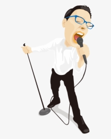 Beichuan Qiang Autonomous County Microphone Singing - Cartoon Singer Music Notes, HD Png Download, Free Download