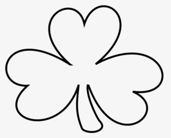 Shamrock Saint Patrick"s Day White Clover Line Art - Shamrock Clipart Black And White, HD Png Download, Free Download