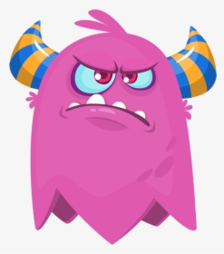 Cartoon Monster With Horns - Angry Monster Cartoon, HD Png Download, Free Download