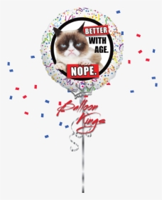 Grumpy Cat Nope - Balloon Smiley Face Blue, HD Png Download, Free Download