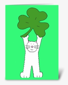St Patrick"s Day Cat With Shamrock - Cartoon, HD Png Download, Free Download