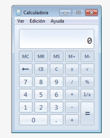 Calculadora - Windows 7 Calculator, HD Png Download, Free Download