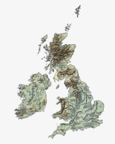 Physical Map British Isles Ref 1926 Clear - British Isles Great Britain And Ireland, HD Png Download, Free Download