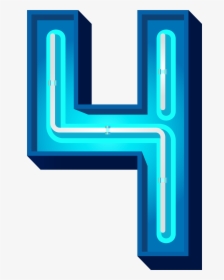 Number 4 Clipart Neon Green - Blue Neon S Png, Transparent Png, Free Download