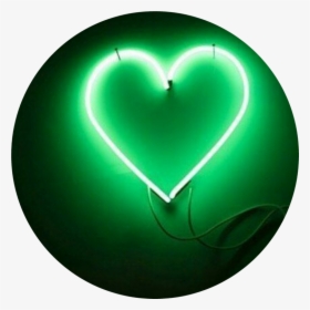 Heart, Light, And Neon Image - Light Green Aesthetic Png, Transparent Png, Free Download