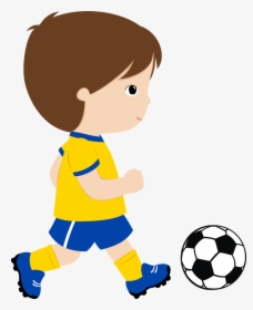 Transparent Kids Playing Soccer Clipart - Menino Jogando Bola Em Desenho, HD Png Download, Free Download