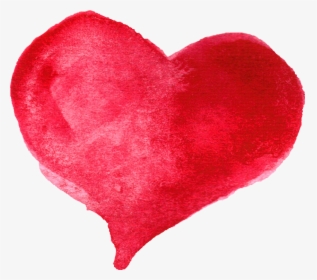 Red Watercolor Heart - Watercolour Love Heart Png, Transparent Png, Free Download