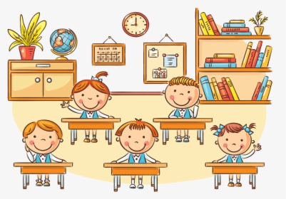 Student Classroom Cartoon Clip Art - Student Classroom Cartoon, HD Png Download, Free Download