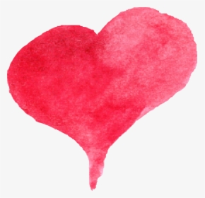 Red Watercolor Heart - Heart, HD Png Download, Free Download