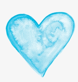 Transparent Heart Png Transparent - Watercolor Blue Heart Png, Png Download, Free Download