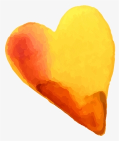 Beautiful Watercolor Heart Stickers Messages Sticker-6 - Transparent Yellow Watercolour Heart, HD Png Download, Free Download