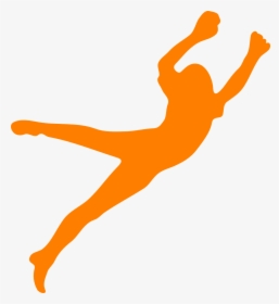 Girl, Orange, Jump, Silhouette, People - Silhouette Goalkeeper, HD Png Download, Free Download