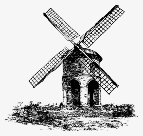 Black And White Windmill Png, Transparent Png, Free Download