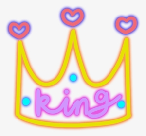 Crown King Love Heart Neon Neonlight Lighting Cute - Cute Heart With Crown, HD Png Download, Free Download