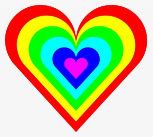 Color Rainbow Heart Clip Art - Colorful Heart Clipart, HD Png Download, Free Download