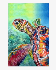Turtle Watercolor Poster"  Class="lazyload Lazyload - Sea Turtle Canvas Painting, HD Png Download, Free Download