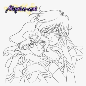 Neptune Coloring Page - Sailor Uranus And Neptune Coloring Pages, HD Png Download, Free Download