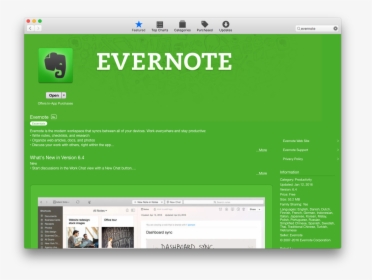 Evernote Mac App Store - Evernote, HD Png Download, Free Download