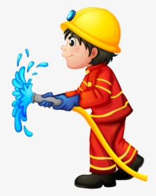 Cartoon,clip Art,construction Character,art - Transparent Fireman Clipart, HD Png Download, Free Download