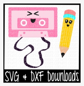 Free Kawaii Cassette And Pencil * Kawaii Pair Cutting - Illustration, HD Png Download, Free Download