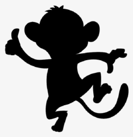 Monkey Silhouette Monkey Silhouette Monkey Silhouette - Silhouette Monkey Clipart Black And White, HD Png Download, Free Download