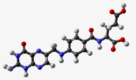 Ball And Stick Model Of Folic Acid - Molecule, HD Png Download, Free Download