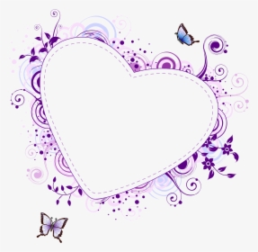 Purple Heart Transparent Frame - Pink Heart Frame Png, Png Download, Free Download