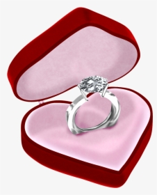 Diamond In Heart Box - Wedding Ring Box Transparent, HD Png Download, Free Download