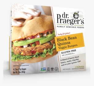 Praeger"s Black Bean Quinoa Veggie Burgers - Dr Praeger's Black Bean Quinoa Burger, HD Png Download, Free Download