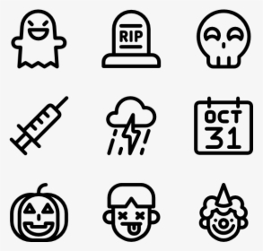 Halloween - Black And White Icons, HD Png Download, Free Download