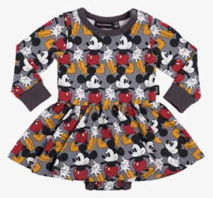 Rock Your Baby Marching Mickey Long Sleeve Waisted - Day Dress, HD Png Download, Free Download