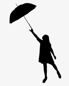 Silhouette Of Person With Umbrella, HD Png Download, Free Download