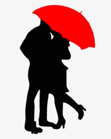 Dias Dos Namorados 12 - Silhouette Couple Under Umbrella, HD Png Download, Free Download
