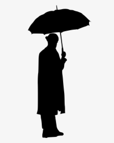Man With Umbrella Silhouette, HD Png Download, Free Download