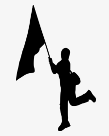 Free Png Person With Flag Silhouette Png Images Transparent - Person Flag, Png Download, Free Download