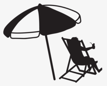 Umbrella Clipart Silhouette - Beach Umbrella Clipart Black And White, HD Png Download, Free Download