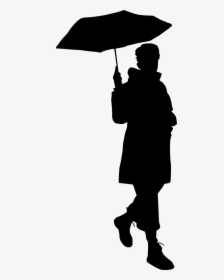 Girl With Umbrella Drawing - Girl With Umbrella Draeing, HD Png Download, Free Download