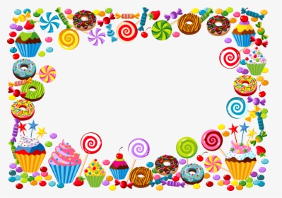 Candy Cane Bonbon Gummy Bear - Candy Border Clipart, HD Png Download, Free Download