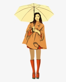 Woman With Umbrella Clip Arts - Woman With Umbrella Clipart, HD Png Download, Free Download